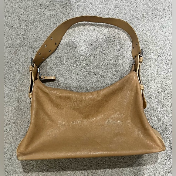 Gironacci Leather Camel Color Shoulder Bag, Medium Designer Purse, Made in Italy - Picture 1 of 10